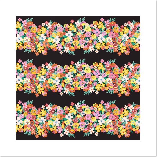 Blooming Stripes Black Scale Wall Art by Sandra Hutter Designs